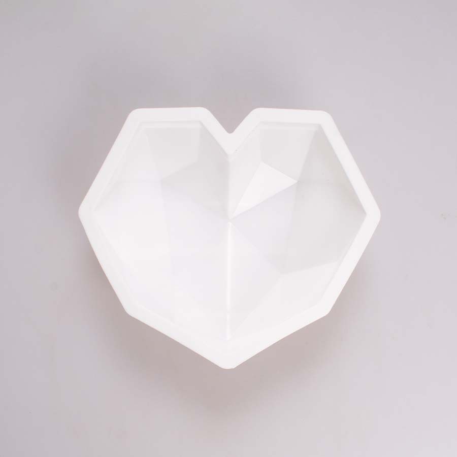 Molde de Silicón Corazón Diamantado 21x20x5 Cm