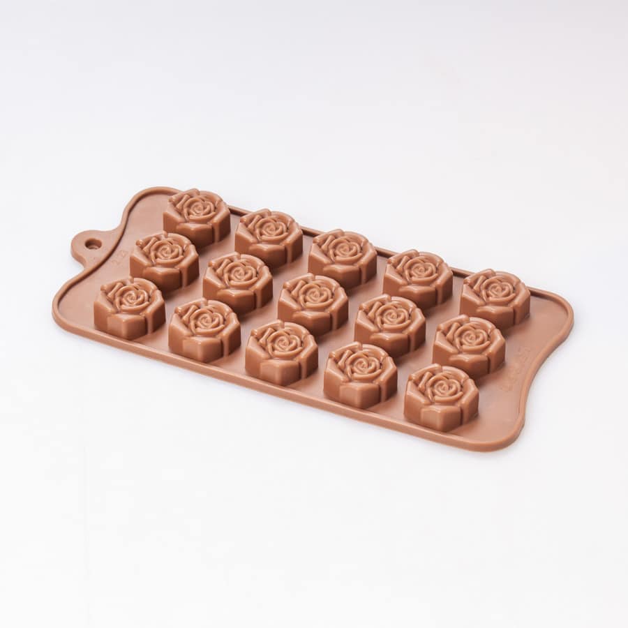 Molde de Silicón para Rosas de Chocolate 15 Cav